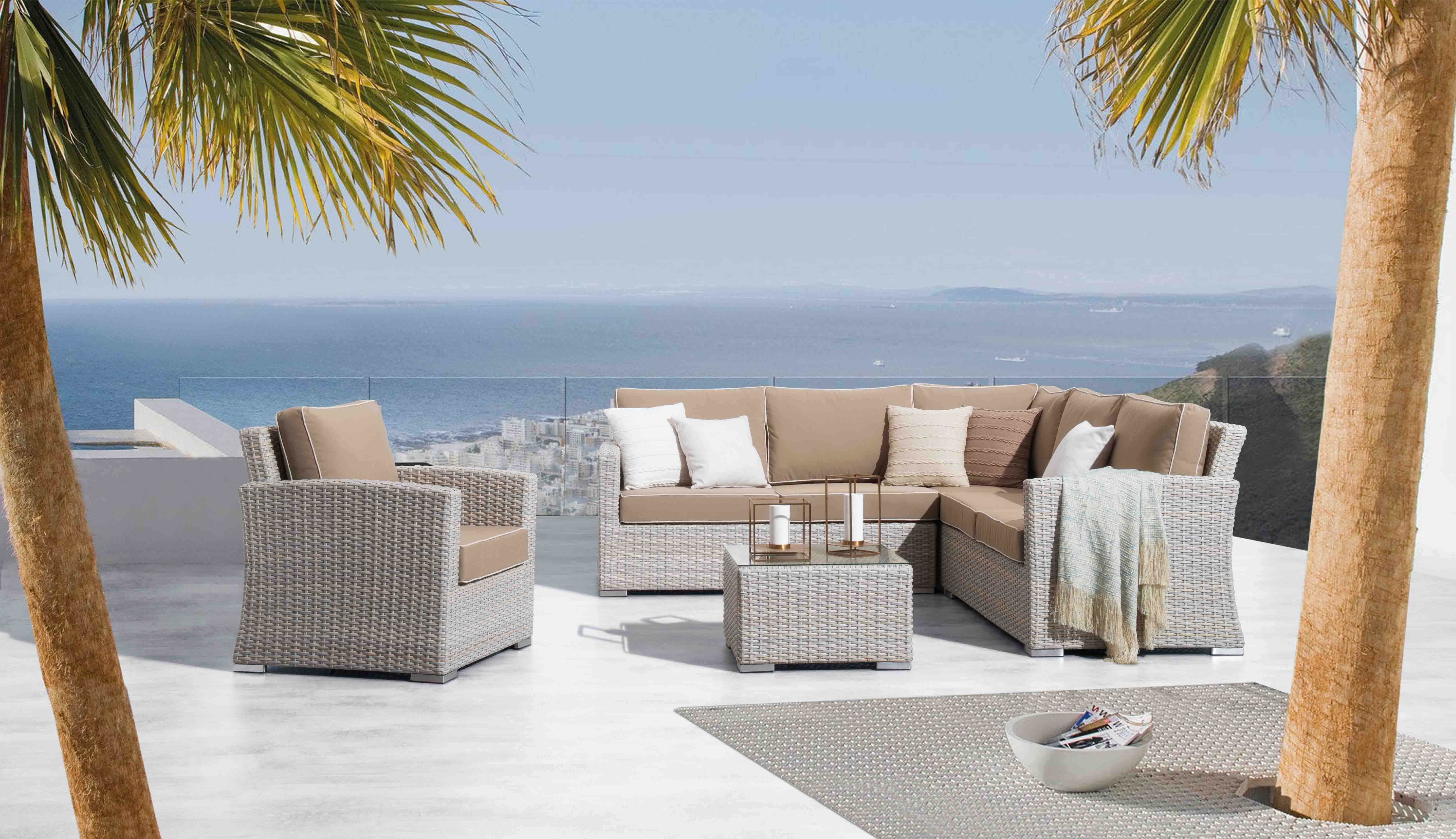 S1 set sofa goşeyê rattan îdeal