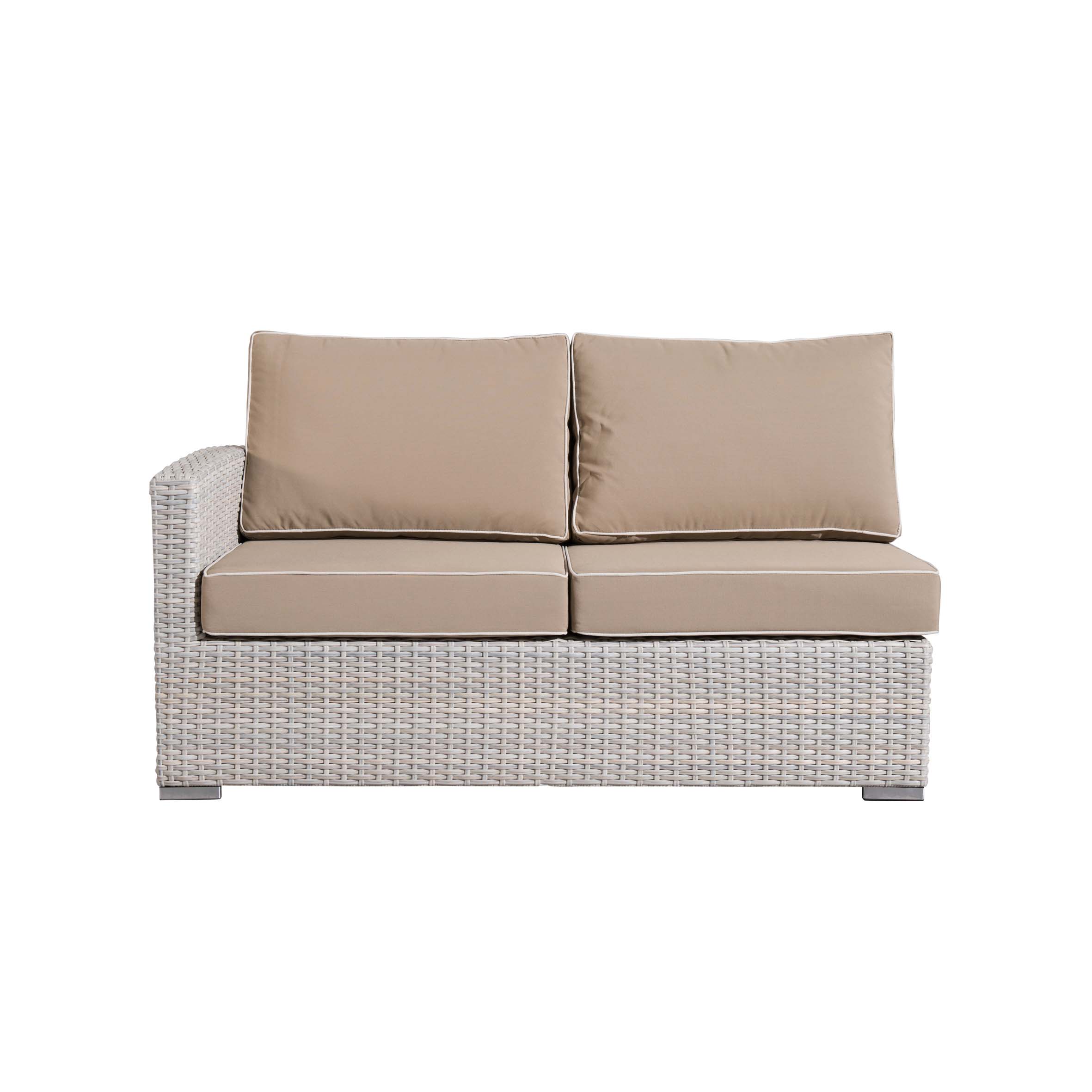 Destê rastê rattan îdeal 2-kursiyê sofa S2