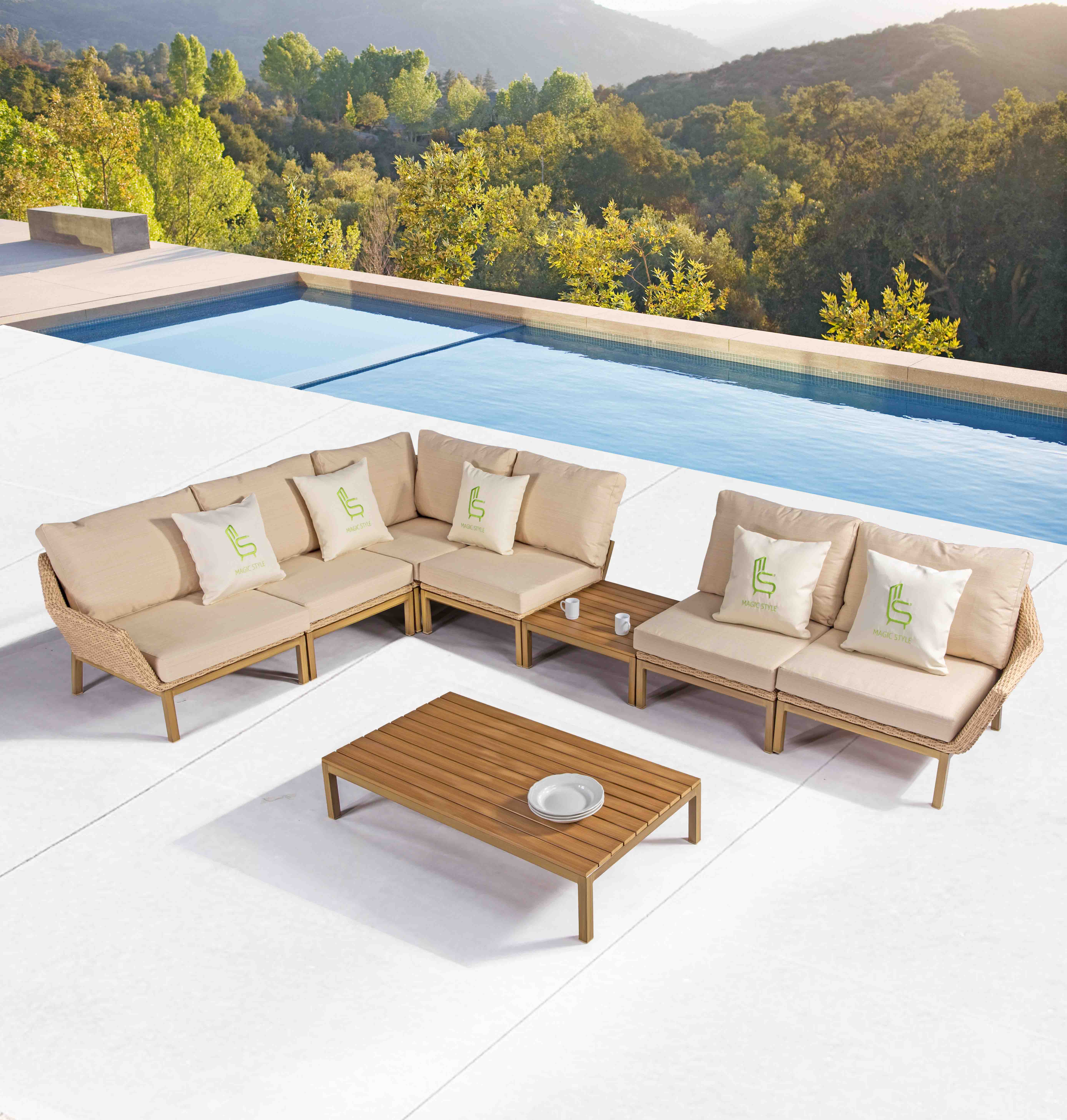 Laffey rattan sofa set S4