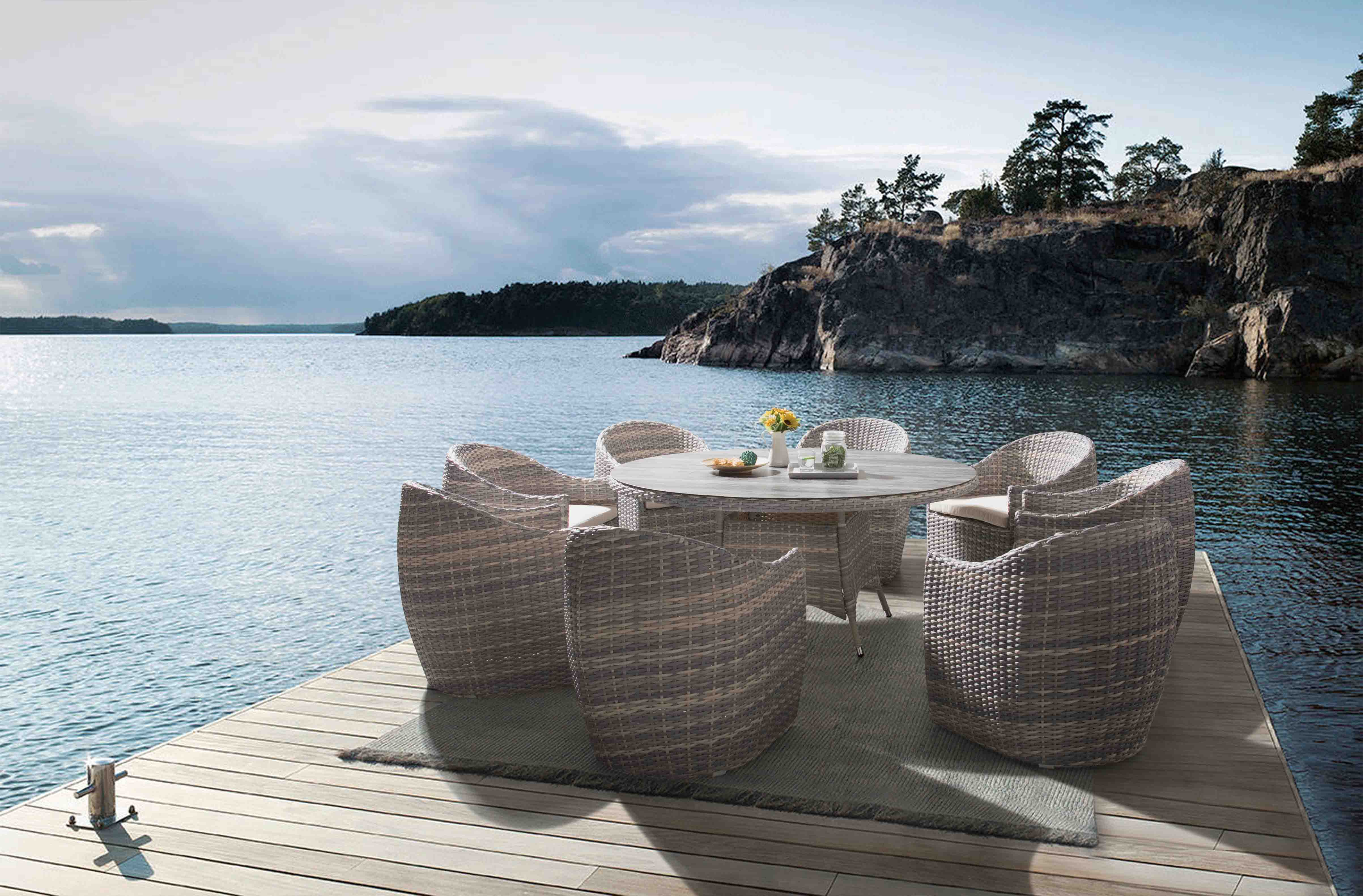 Sky rattan dining set S1