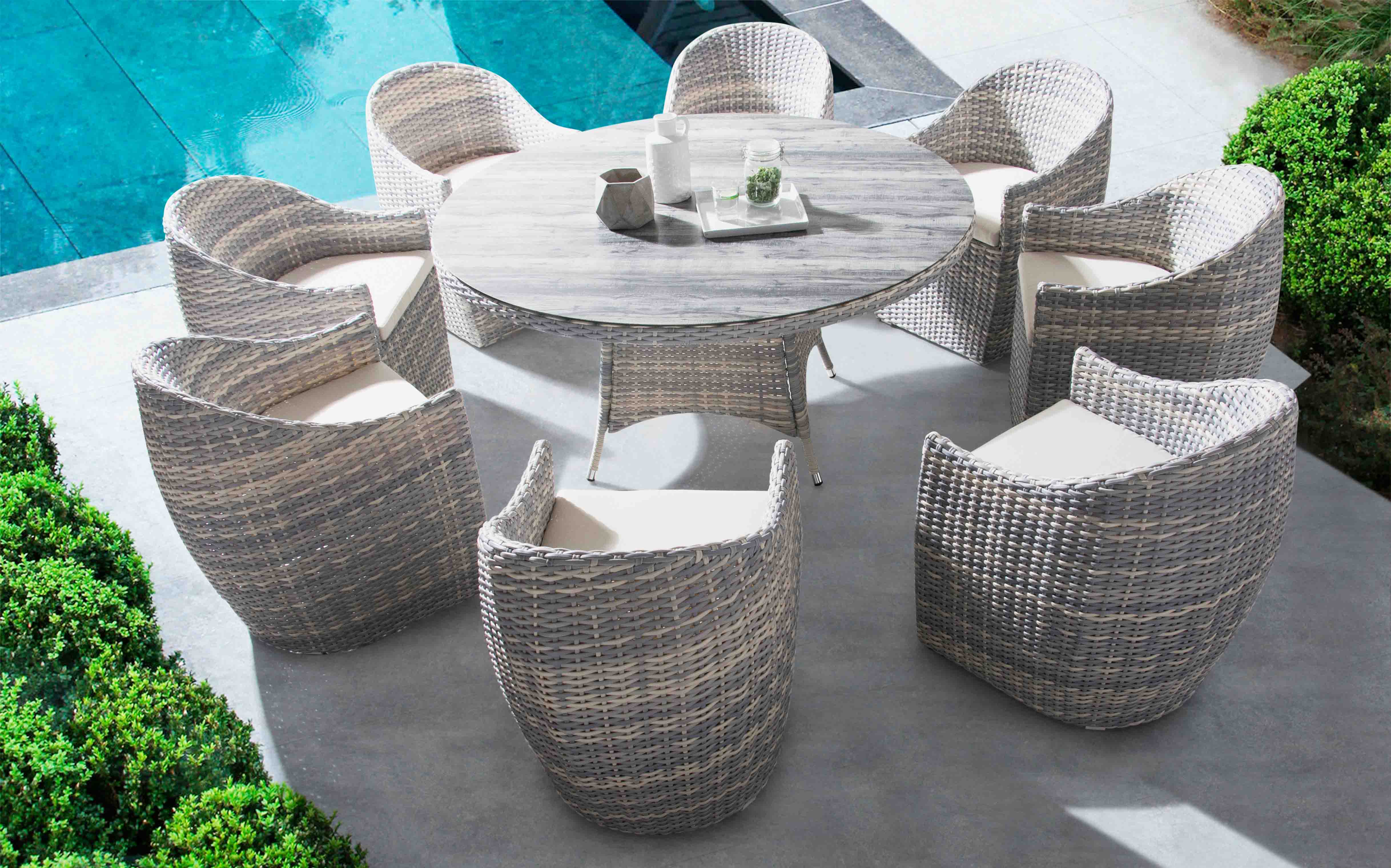 Sky rattan dining set S2