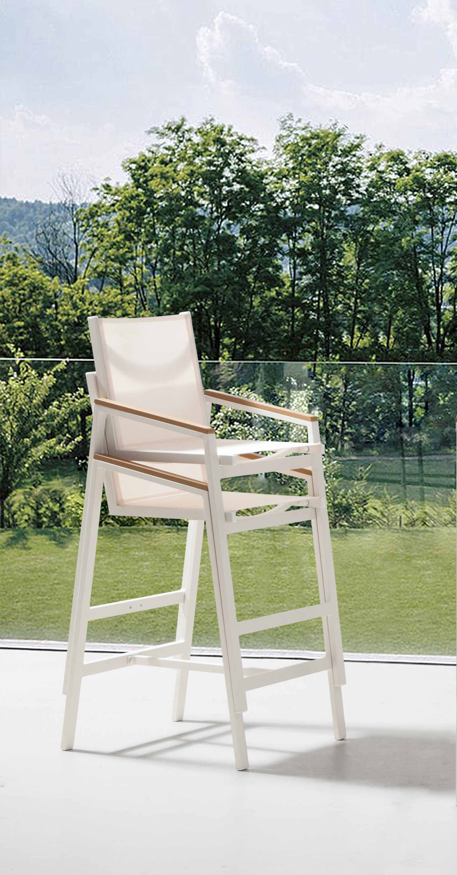Snow white bar stool (poly wood) D3