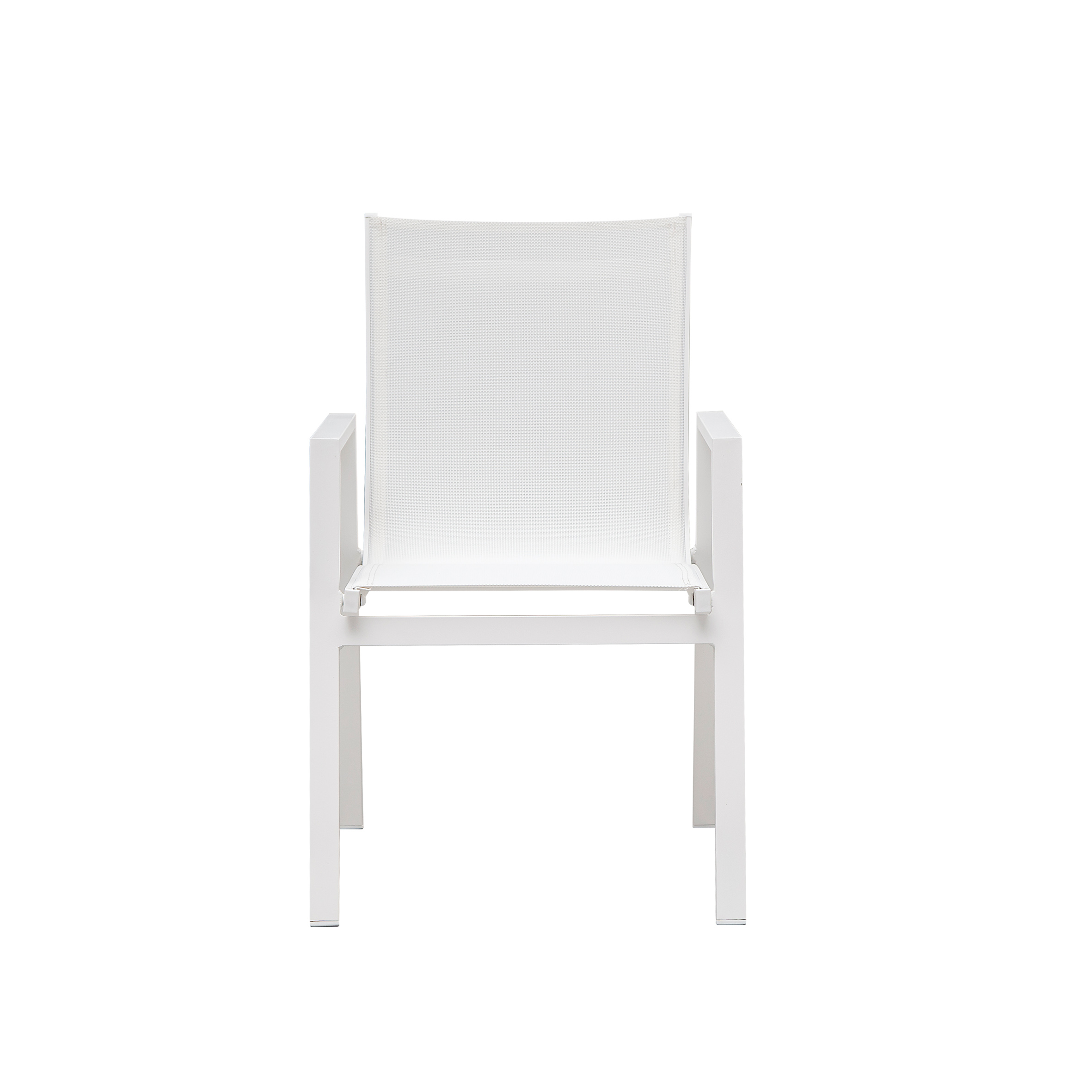 Snow white textile dining chair S3