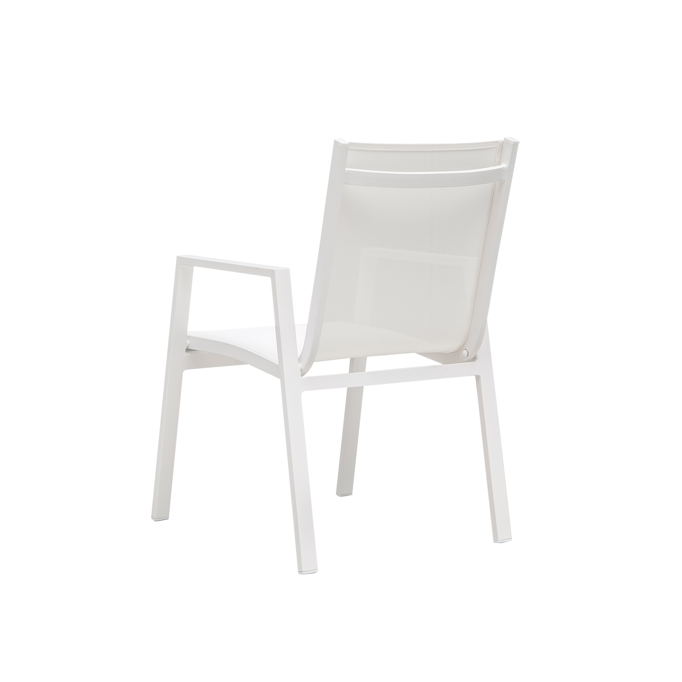 Snow white textile dining chair S4