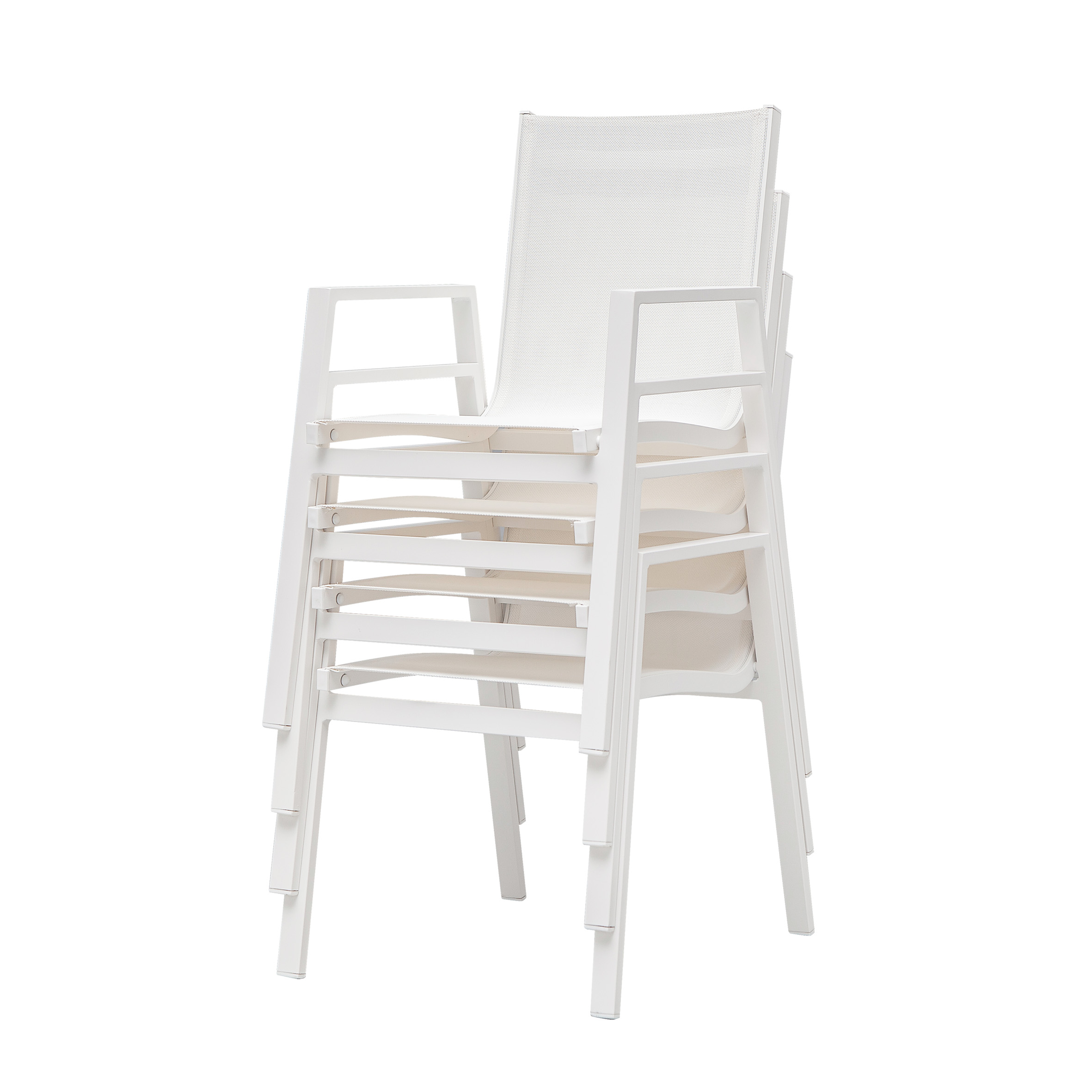 Snow white textile dining chair S5
