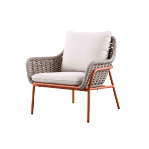 Air sofa collection perfectly blends style, comfort, and durability, redefining outdoor living spaces with unique design and functional practicality. The rope weaving gives the backrest a soft, full contour, while the sturdy yet lightweight aluminum frame provides ample support for the sofa. The 9cm seat cushion and backrest deliver a comfortable seating experience. The table and sofa feature complementary colors that echo each other, creating a timeless, stylish look that never goes out of fashion.