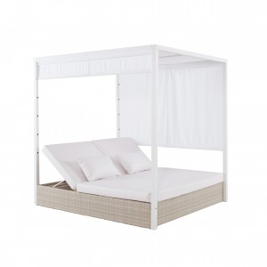 Angel rattan daybed with curtain S2