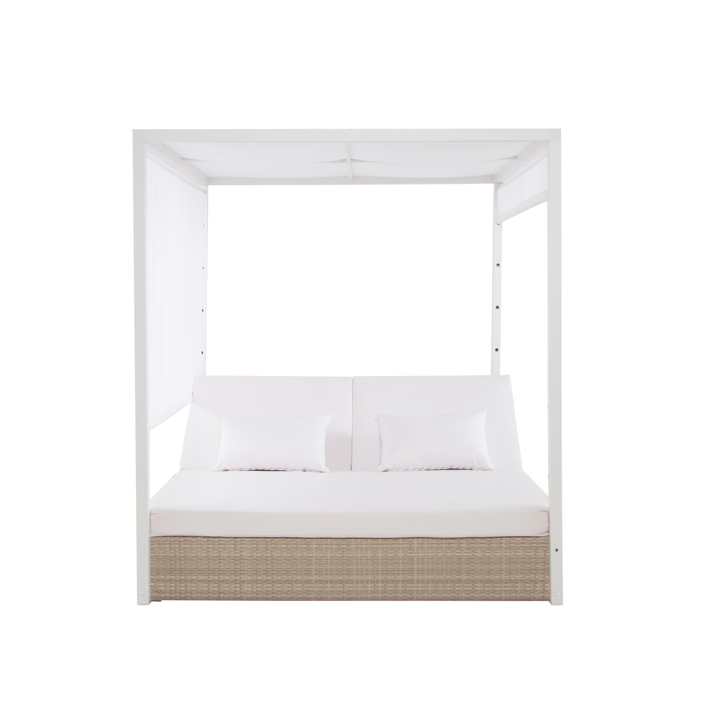 Angel rattan daybed with curtain S3