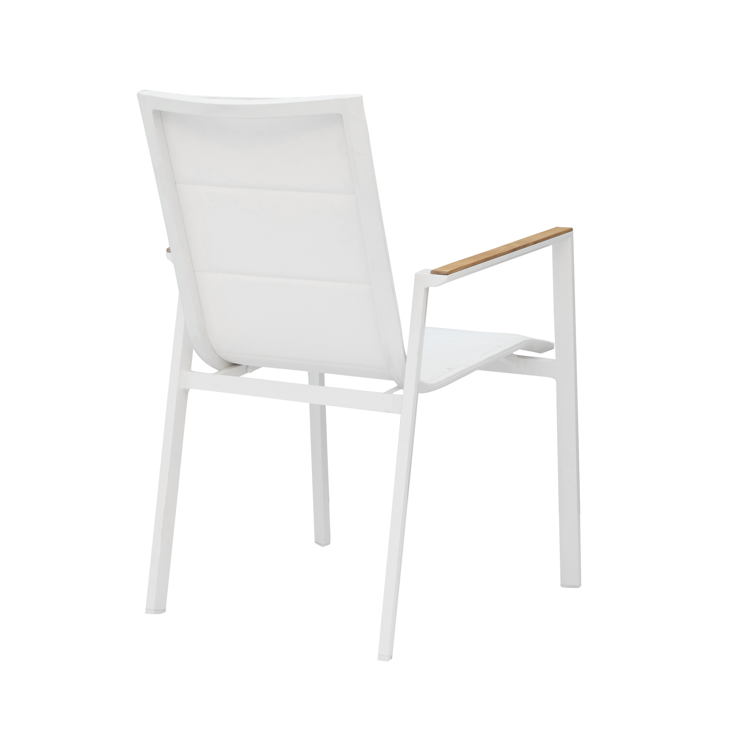 Luca textile chair with teak S2
