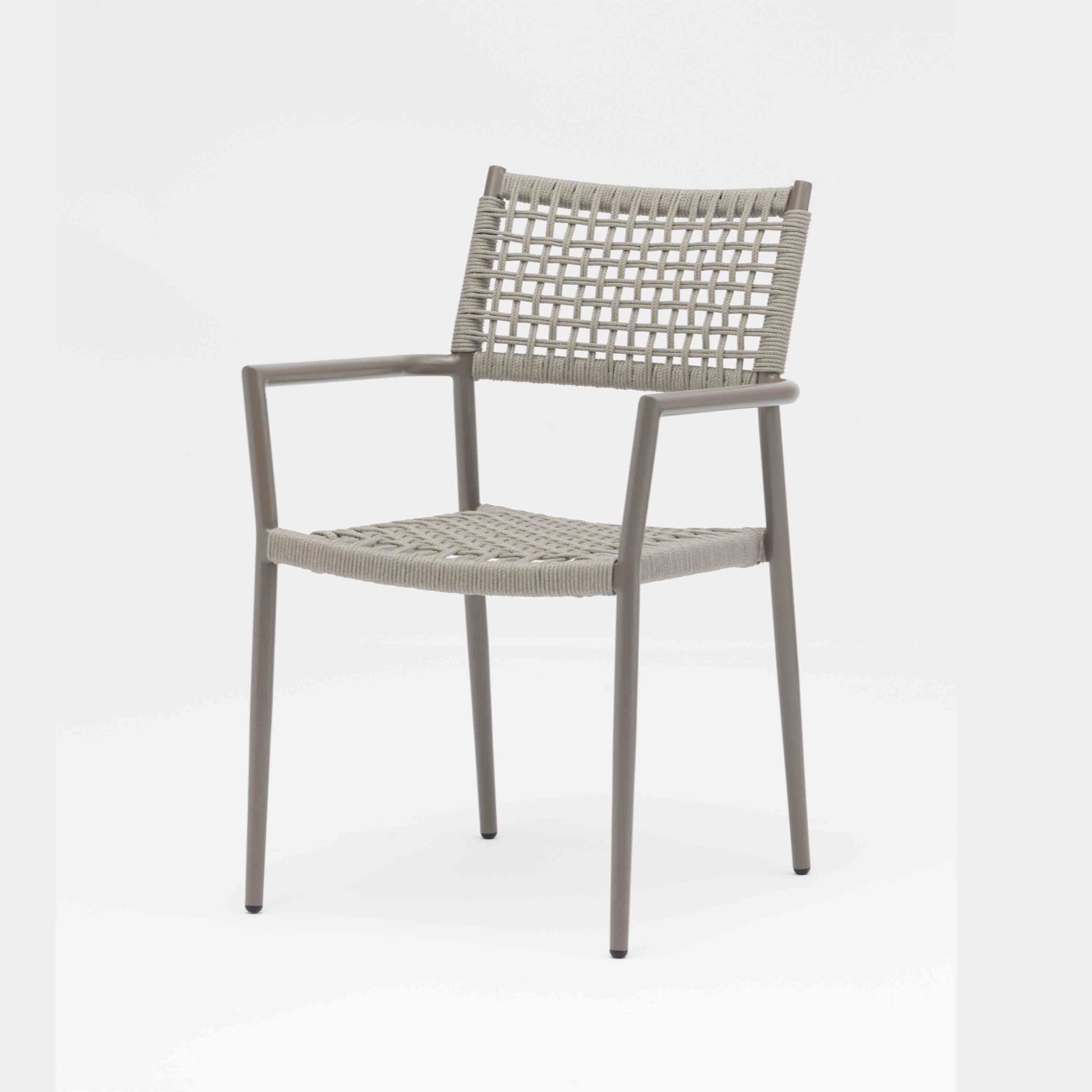 Mocha rope dining chair S4