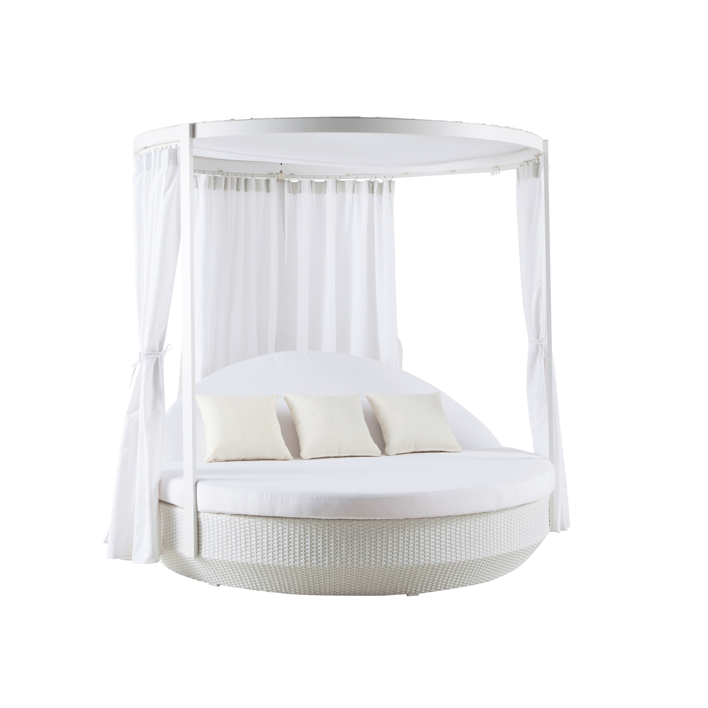 Paradise rattan daybed with curtain S2