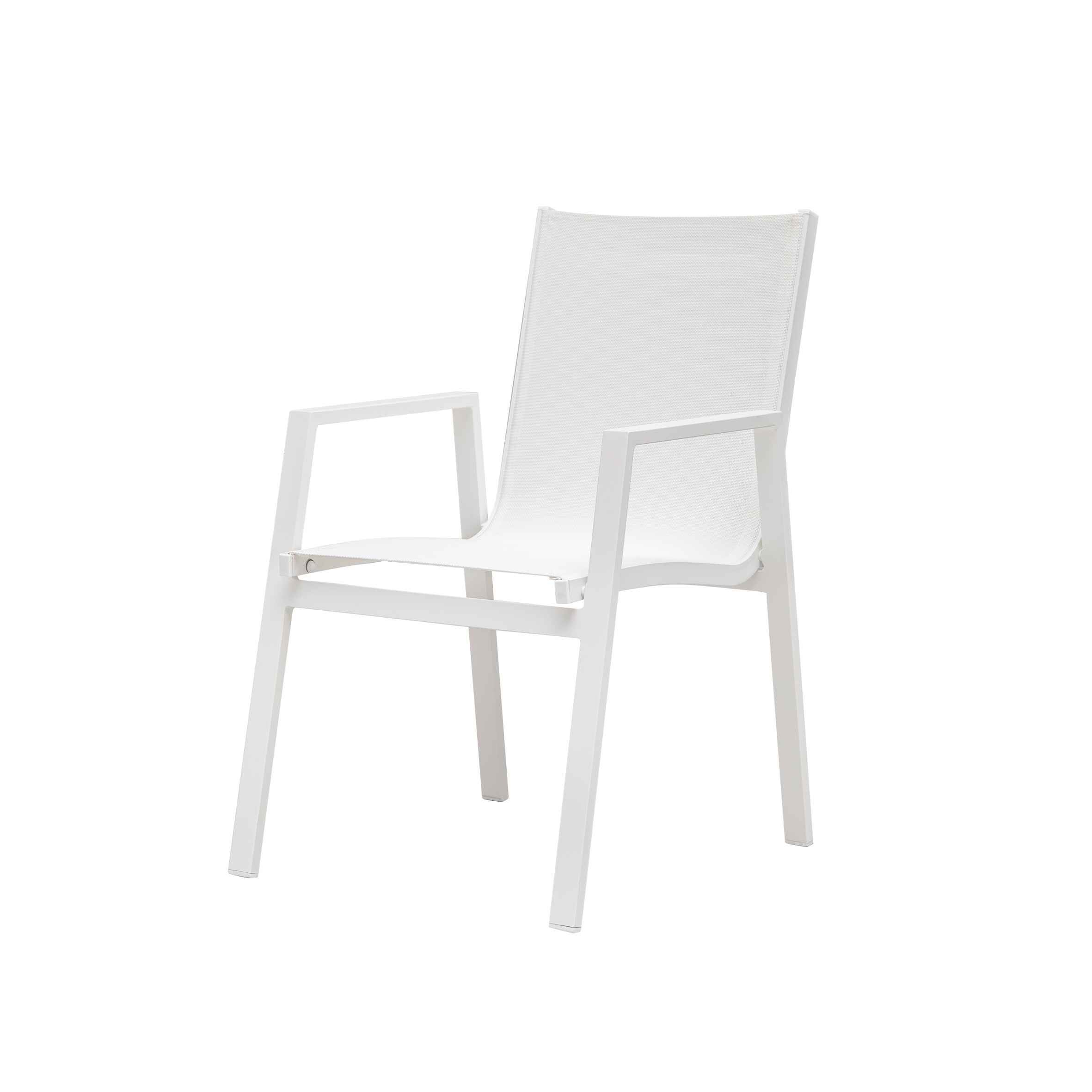 Snow white textile dining chair S1